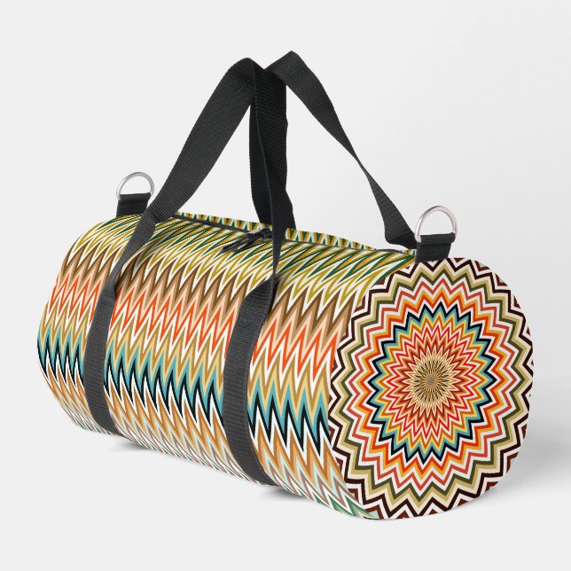 Zigzag Multicolor Pattern Duffle Bag (Left Corner)