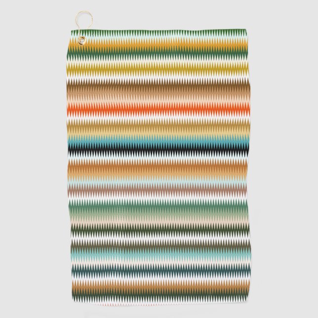 Zigzag Multicolor Pattern   Golf Towel (Front)