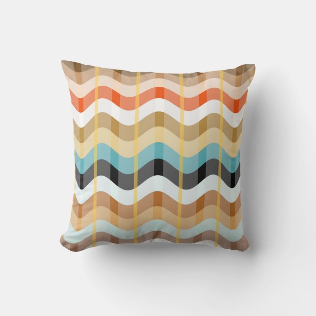 Zigzag Multicolor Pattern Throw Pillow (Front)
