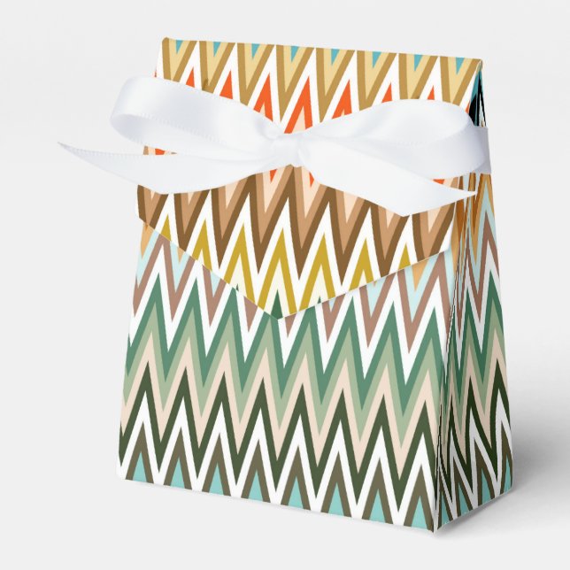 Zigzag Multicolored Pattern Favor Box (Front Side)