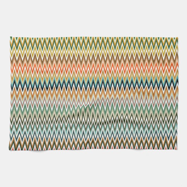 Zigzag Multicolored Pattern Kitchen Towel (Horizontal)