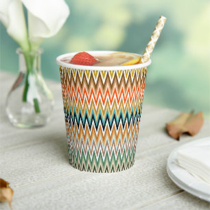 Zigzag Multicolored Pattern Paper Cups