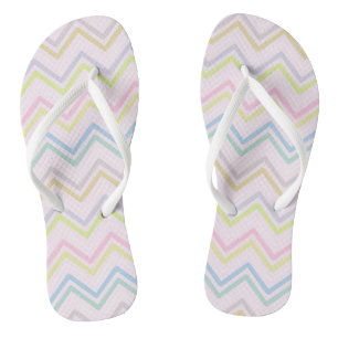 Zigzag MultiColors Pink Flip Flops