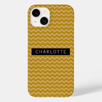 Zigzag Mustard Gold Pattern Personalized