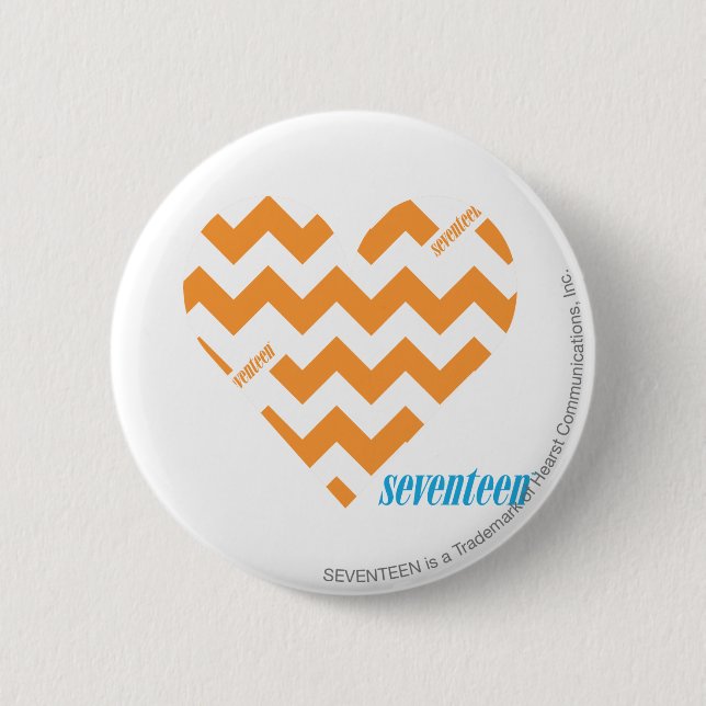 ZigZag Orange 2 Inch Round Button (Front)