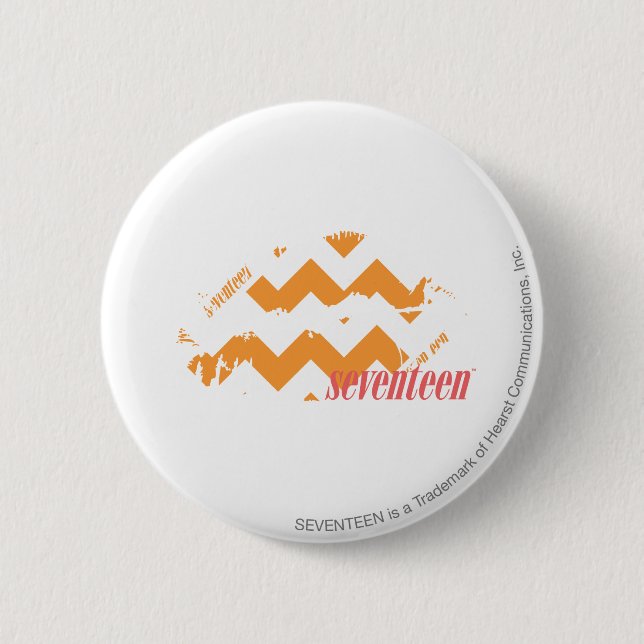 ZigZag Orange 2 Inch Round Button (Front)