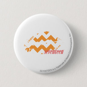 ZigZag Orange 2 Inch Round Button