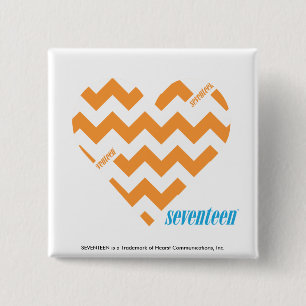ZigZag Orange 2 Inch Square Button