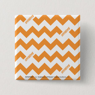 ZigZag Orange 2 Inch Square Button