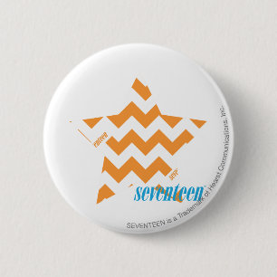 ZigZag Orange 3 2 Inch Round Button
