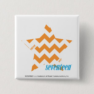 ZigZag Orange 3 2 Inch Square Button