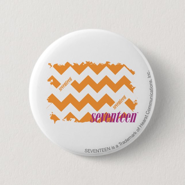 ZigZag Orange 4 2 Inch Round Button (Front)