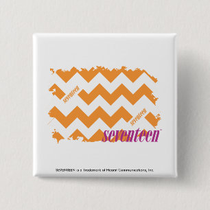 ZigZag Orange 4 2 Inch Square Button