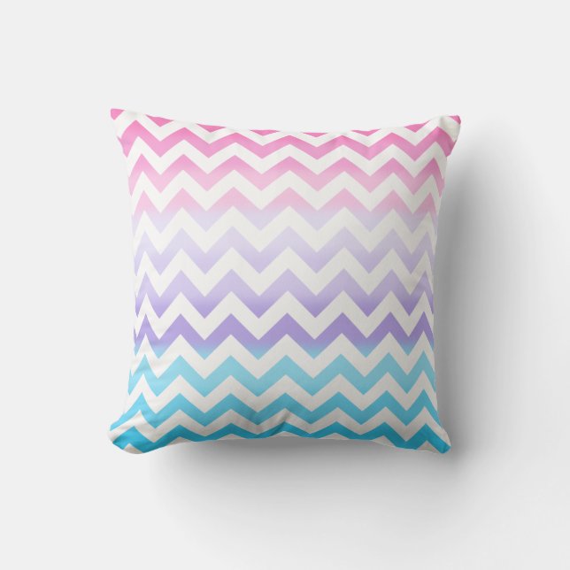 Zigzag Pastel Ombre Throw Pillow (Front)