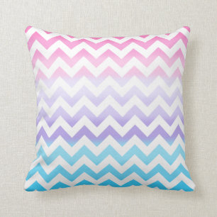 Zigzag Pastel Ombre Throw Pillow