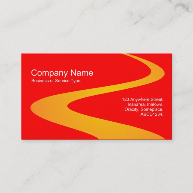 ZigZag Path - Orange with Red Business Card (Front)
