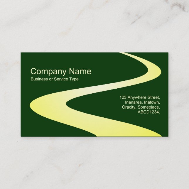ZigZag Path - Shades of Yellow on Dark Green Business Card (Front)