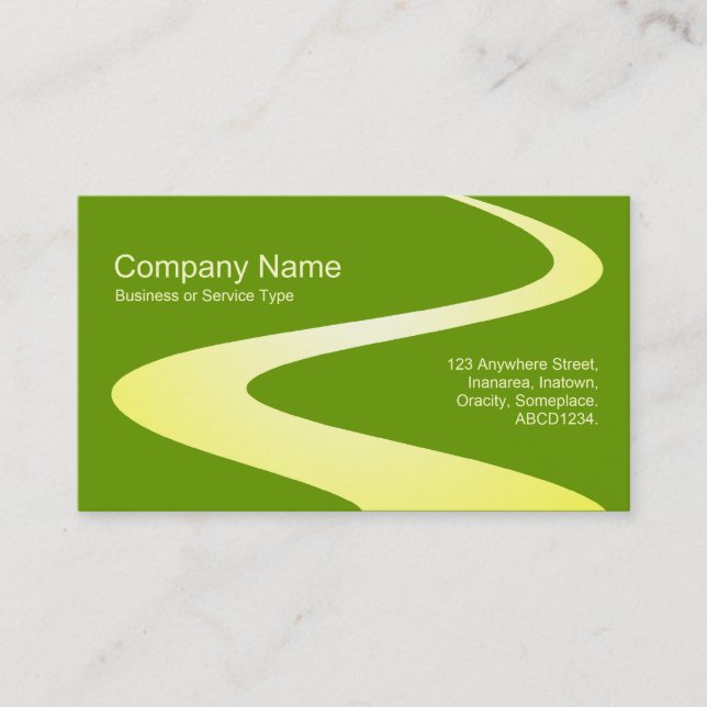 ZigZag Path - Shades of Yellow on Green 669900 Business Card (Front)