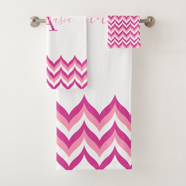Zigzag Pattern Bath Towel Set (Insitu)