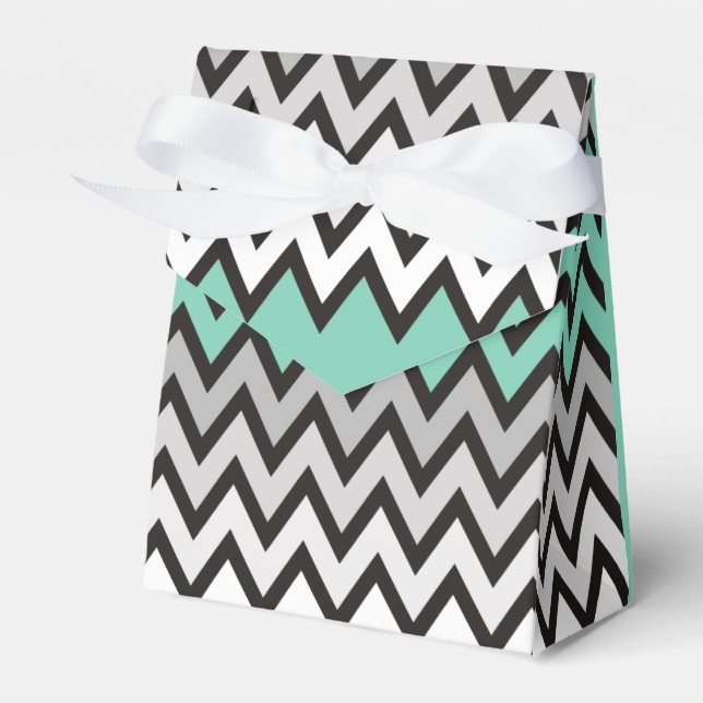 ZIGZAG pattern - black white grey + your idea Favor Box (Front Side)
