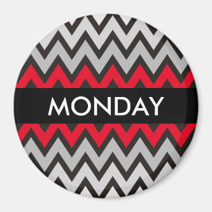 ZIGZAG pattern - black white grey + your idea Magnet