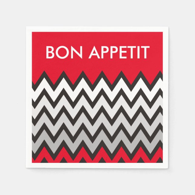 ZIGZAG pattern - black white grey + your idea Napkin (Front)