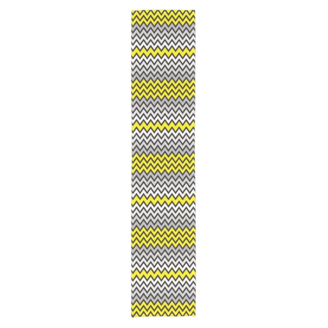 ZIGZAG pattern - black white grey + your idea Short Table Runner (Front)