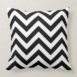 Zigzag Pattern Black & White Throw Pillow