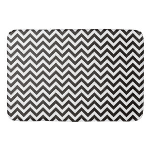 ZIGZAG pattern - black + your background & ideas Bath Mat