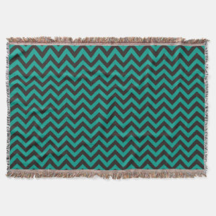 ZIGZAG pattern - black + your background & ideas Throw Blanket