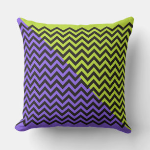 ZIGZAG pattern - black + your background & ideas Throw Pillow