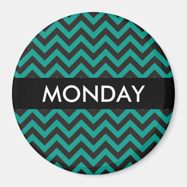 ZIGZAG pattern - black + your background & text Magnet (Front)