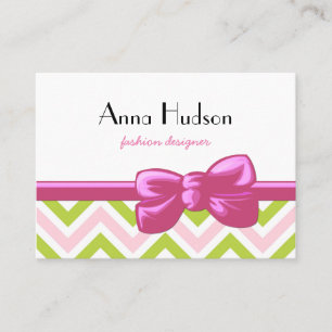 Zigzag Pattern, Chevron Pattern - Green Pink Blue Business Card