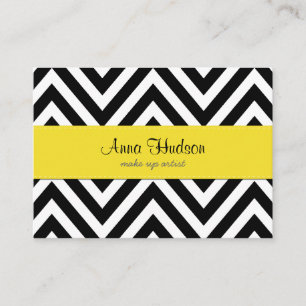 Zigzag Pattern, Chevron Pattern - White Black Business Card