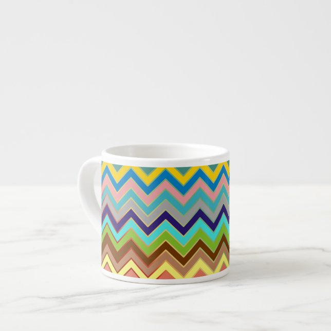 ZIGZAG pattern - coloured + your ideas Espresso Cup (Front Left)