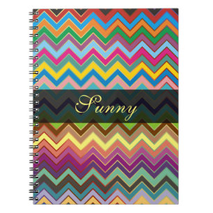 ZIGZAG pattern - coloured + your text Notebook