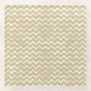Zigzag pattern glass coaster