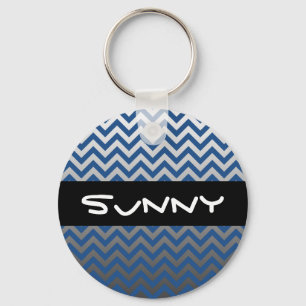 ZIGZAG pattern - grey gradients + your backgr. Keychain