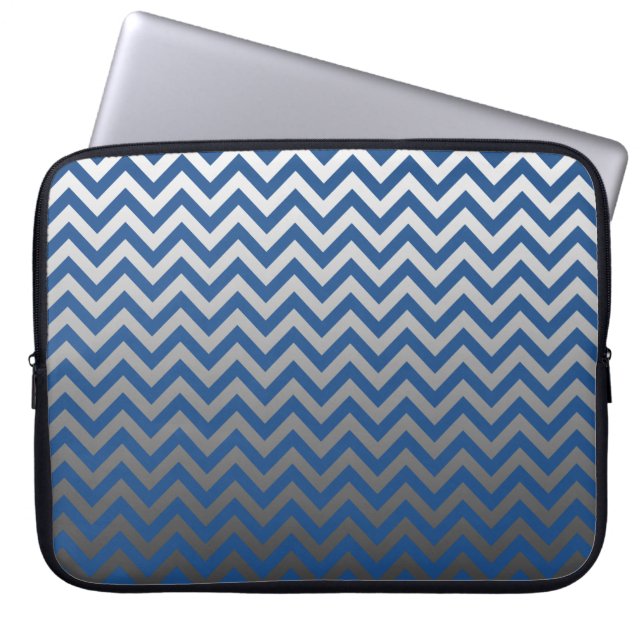 ZIGZAG pattern - grey gradients + your backgr. Laptop Sleeve (Front)
