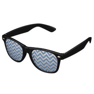 ZIGZAG pattern - grey gradients + your backgr. Retro Sunglasses