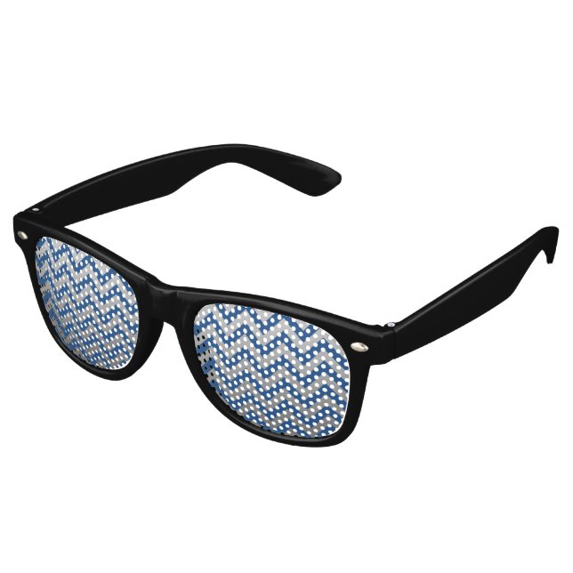 ZIGZAG pattern - grey gradients + your backgr. Retro Sunglasses (Angled)