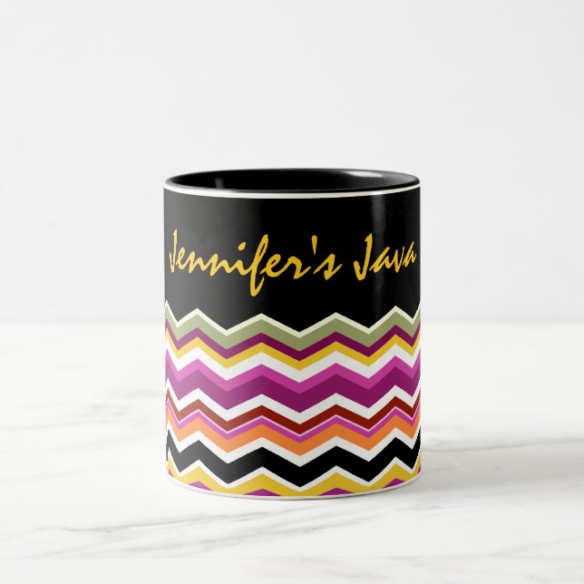 ZigZag Pattern Personalized Designer Decor Mug (Center)