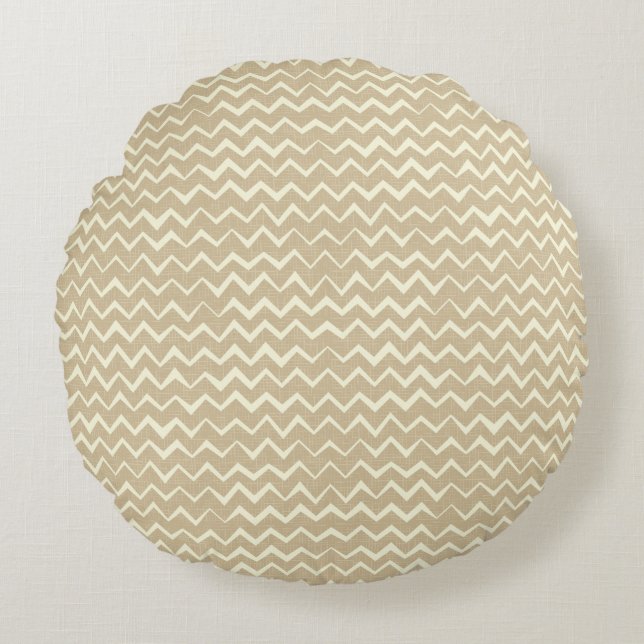 Zigzag pattern round pillow (Front)