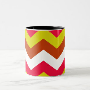 ZIGZAG PATTERN. Two-Tone COFFEE MUG