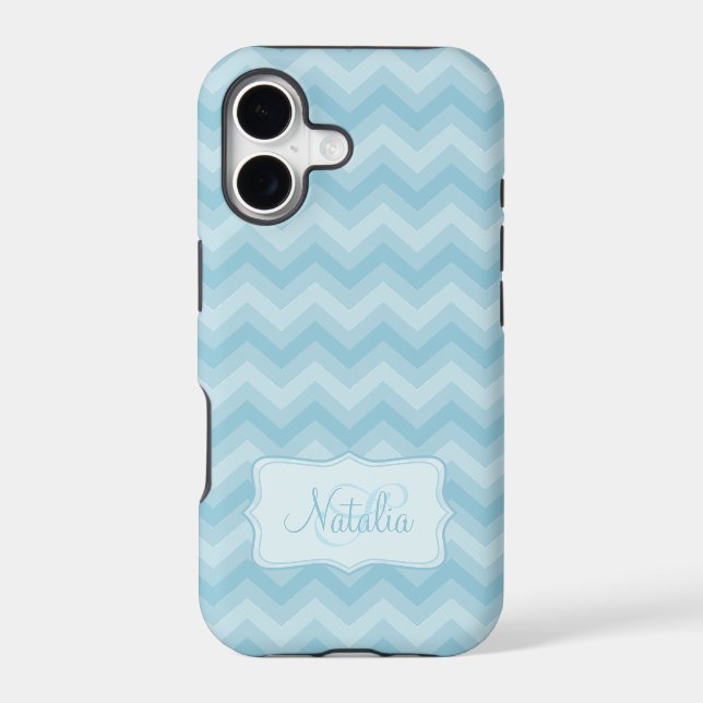 Zigzag patterned blue name initial (Back)