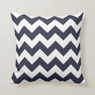 Zigzag Pillow with Navy Blue Chevron
