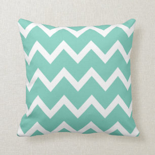 Zigzag Pillows with Turquoise Chevron