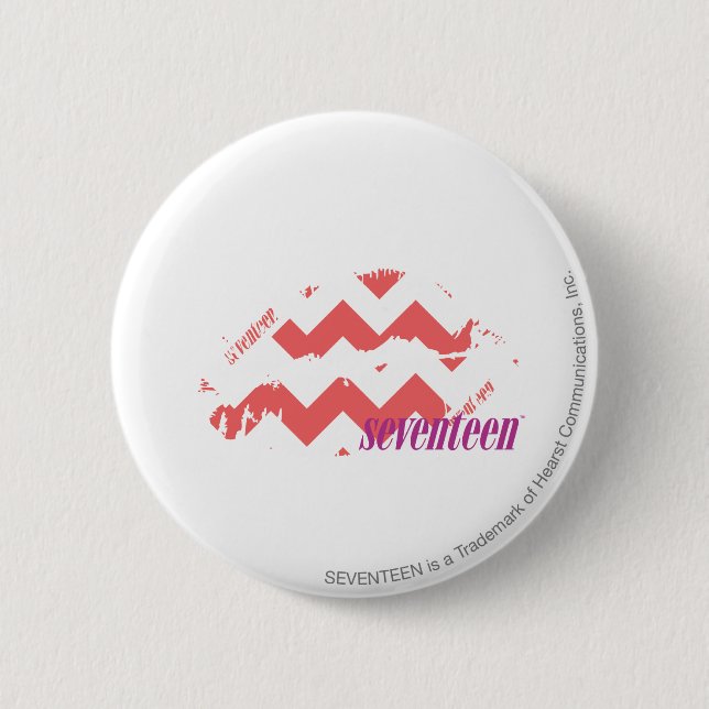 ZigZag Pink 2 Inch Round Button (Front)