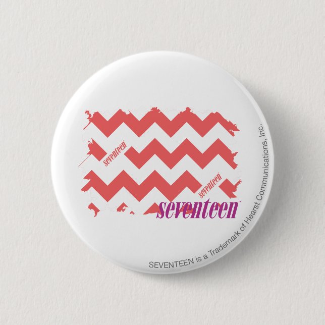 ZigZag Pink 2 Inch Round Button (Front)