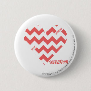 ZigZag Pink 3 2 Inch Round Button